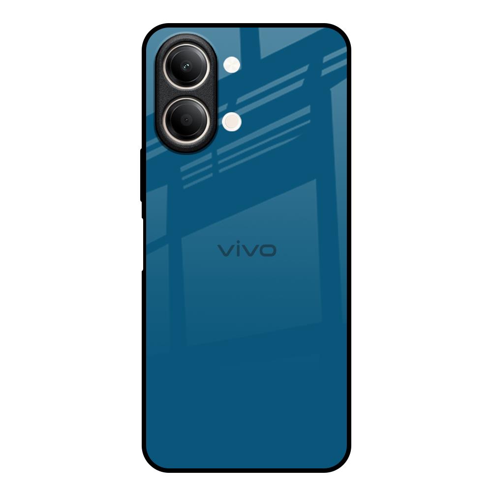 Cobalt Blue Vivo Y21 5G Glass Back Cover Online