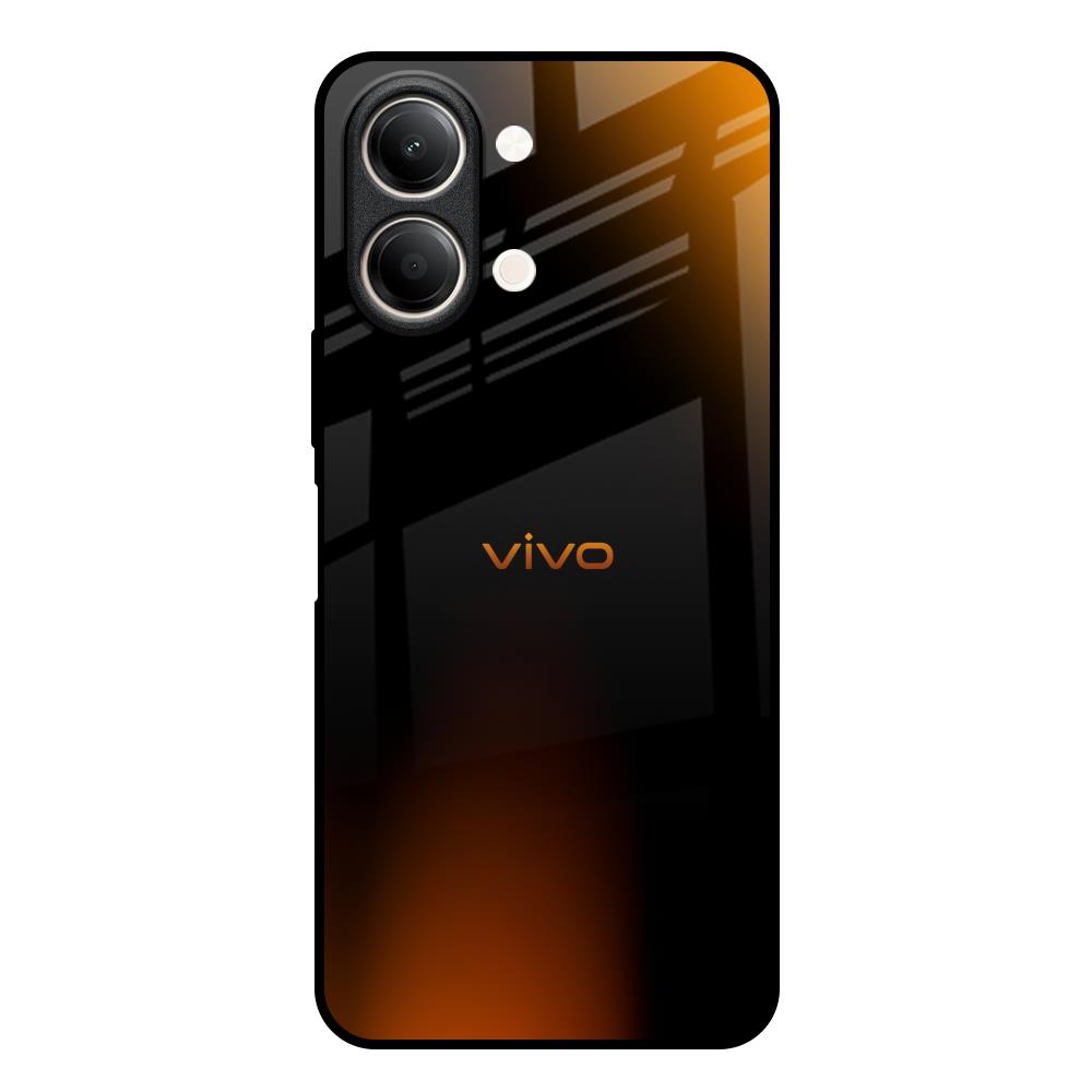 Orange Black Fusion Vivo Y21 5G Glass Back Cover Online
