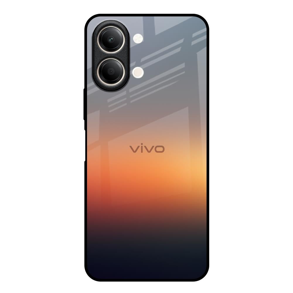 Aesthetic Orange Vivo Y21 5G Glass Back Cover Online