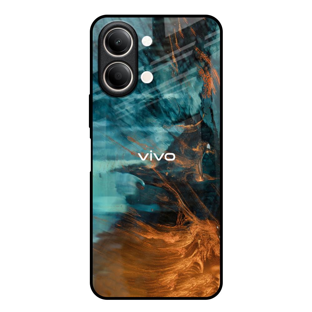 Golden Splash Vivo Y21 5G Glass Back Cover Online