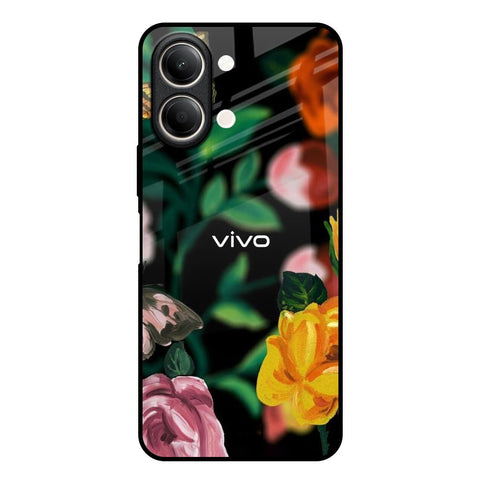 Flowers & Butterfly Vivo Y21 5G Glass Back Cover Online