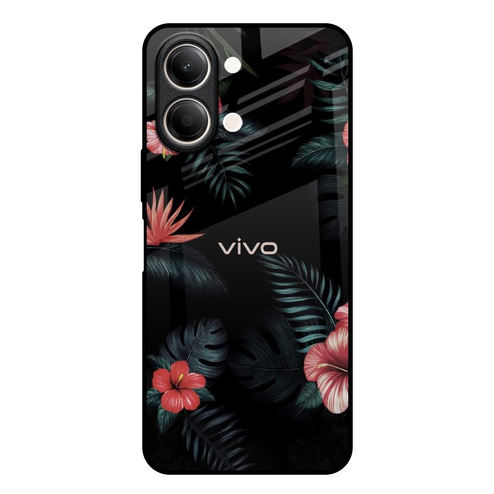 Tropical Art Flower Vivo Y21 5G Glass Back Cover Online