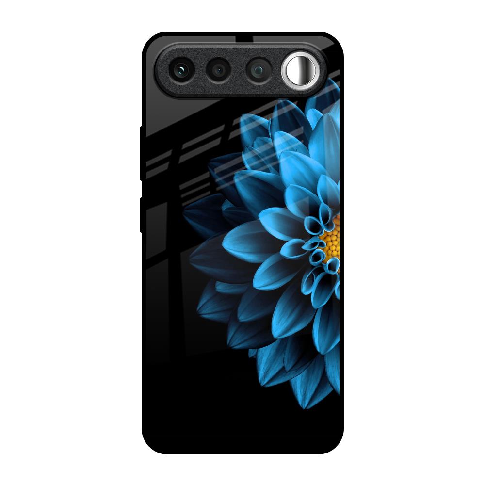 Half Blue Flower Realme 16 5G Glass Back Cover Online