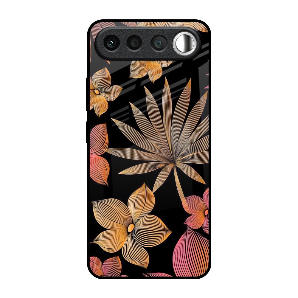 Lines Pattern Flowers Realme 16 5G Glass Back Cover Online