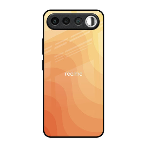 Orange Curve Pattern Realme 16 5G Glass Back Cover Online
