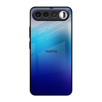 Blue Rhombus Pattern Realme 16 5G Glass Back Cover Online