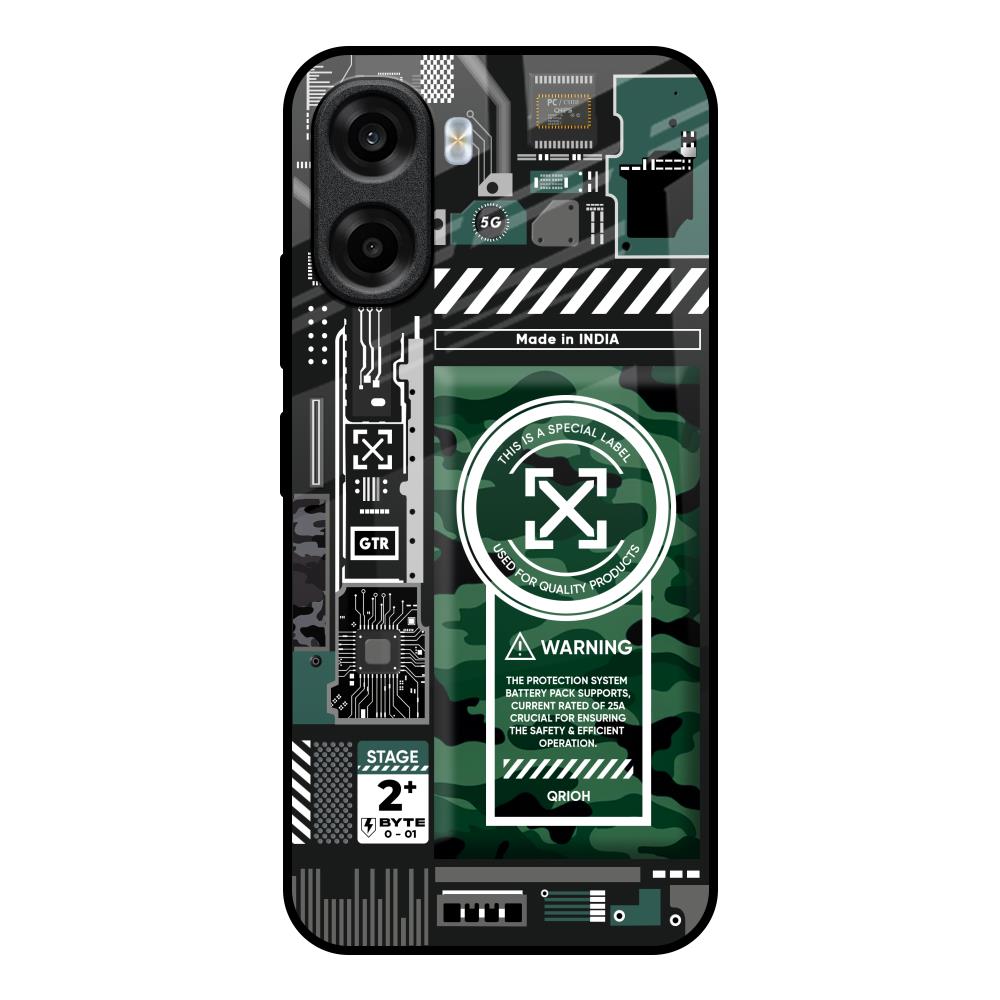 Green Camo Circuit OPPO K14x 5G Glass Back Cover Online