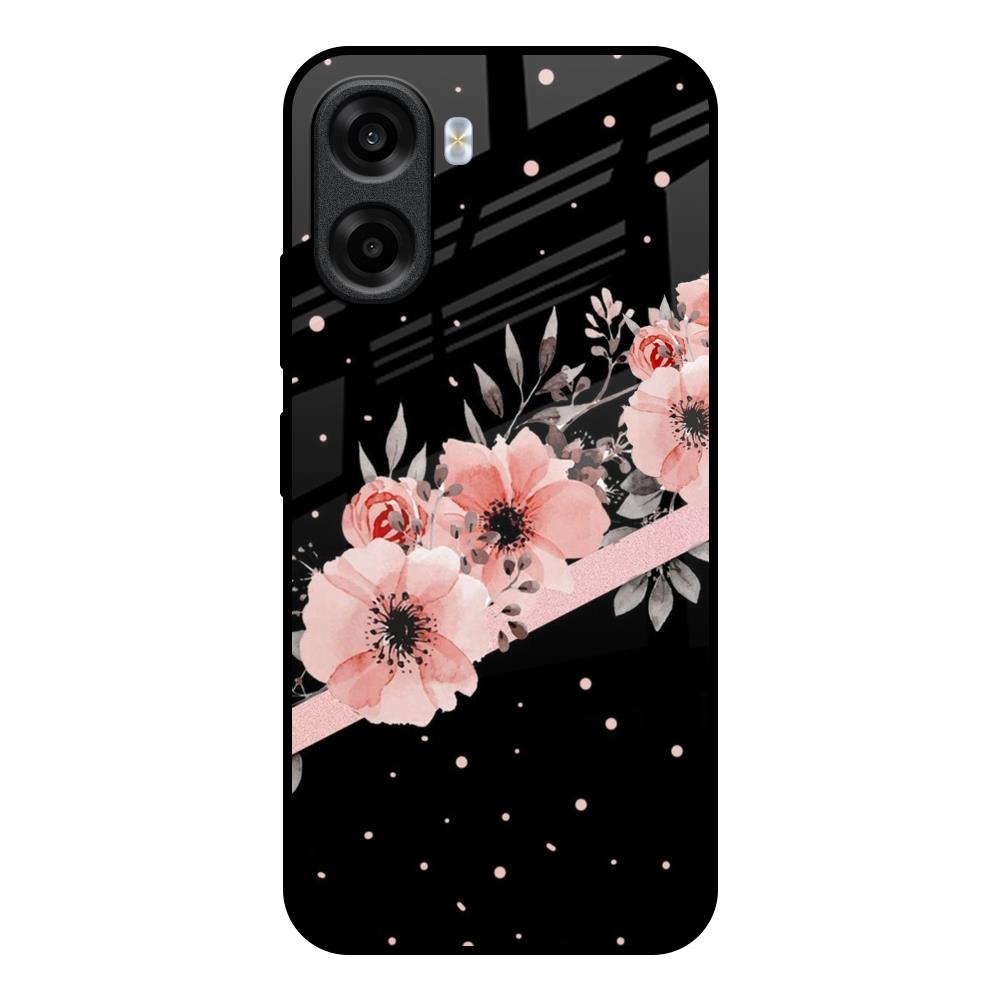 Floral Black Band OPPO K14x 5G Glass Back Cover Online