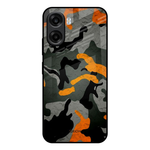 Camouflage Orange OPPO K14x 5G Glass Back Cover Online