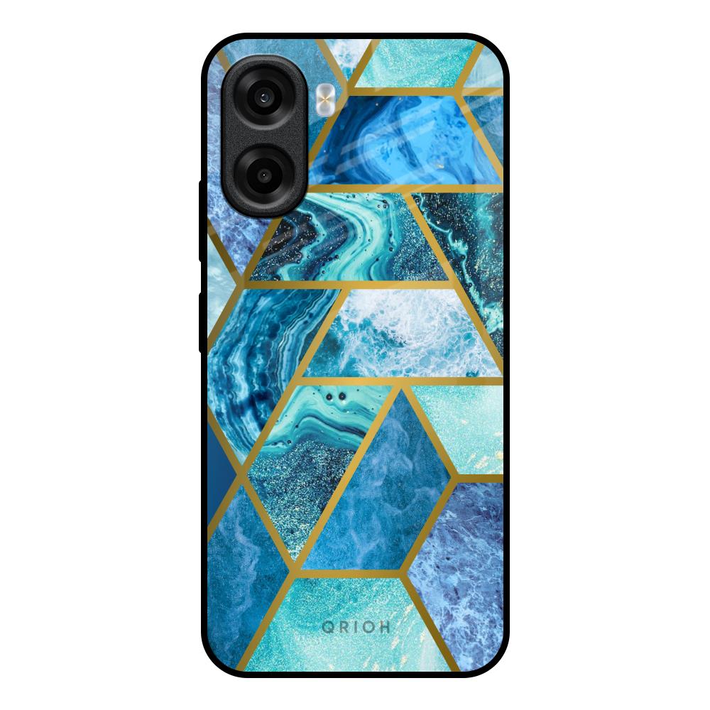 Turquoise Geometrical Marble OPPO K14x 5G Glass Back Cover Online