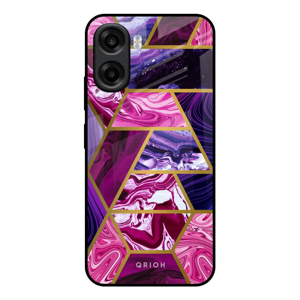 Electroplated Geometric Marble OPPO K14x 5G Glass Back Cover Online