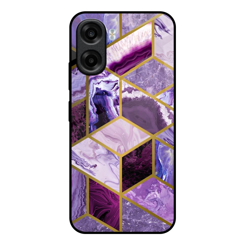 Purple Rhombus Marble OPPO K14x 5G Glass Back Cover Online