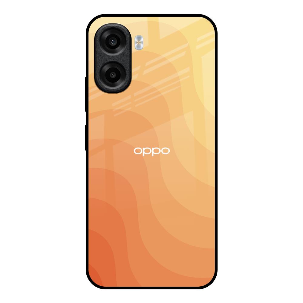 Orange Curve Pattern OPPO K14x 5G Glass Back Cover Online