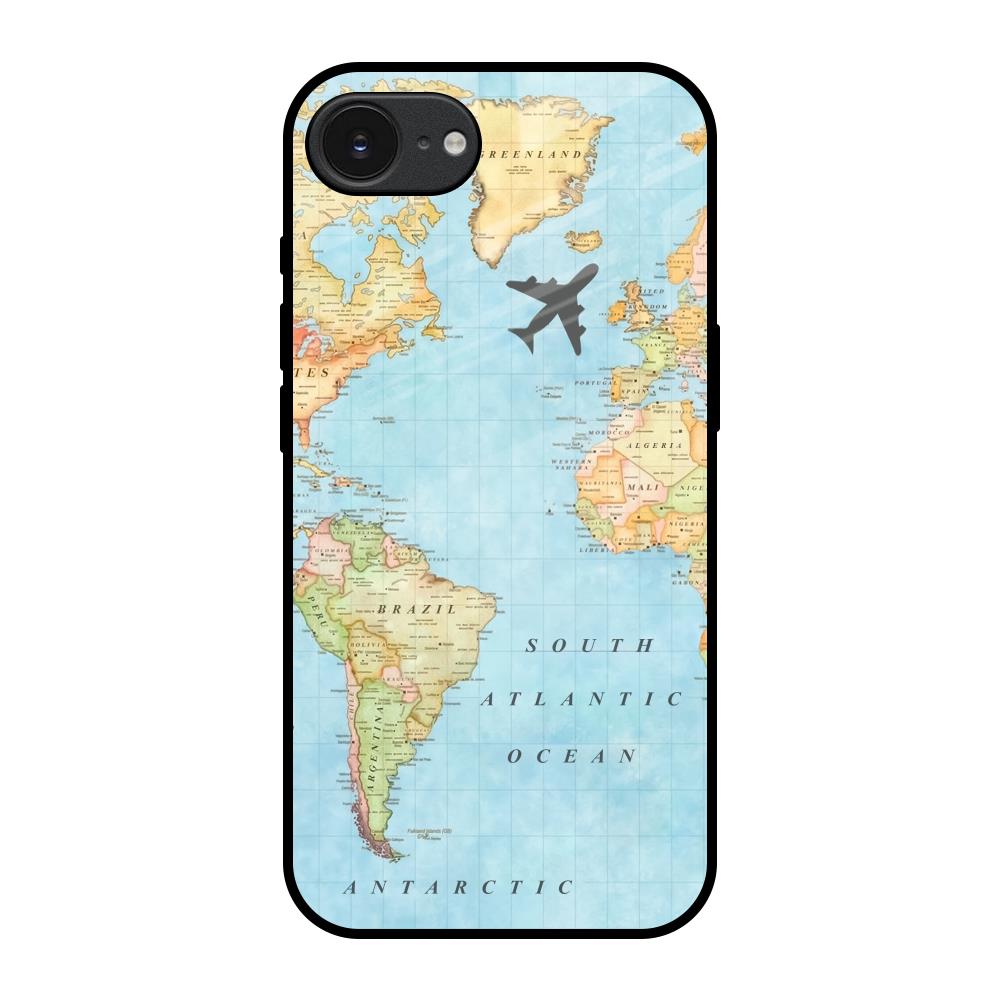 Travel Map Apple iPhone 17e Glass Back Cover Online