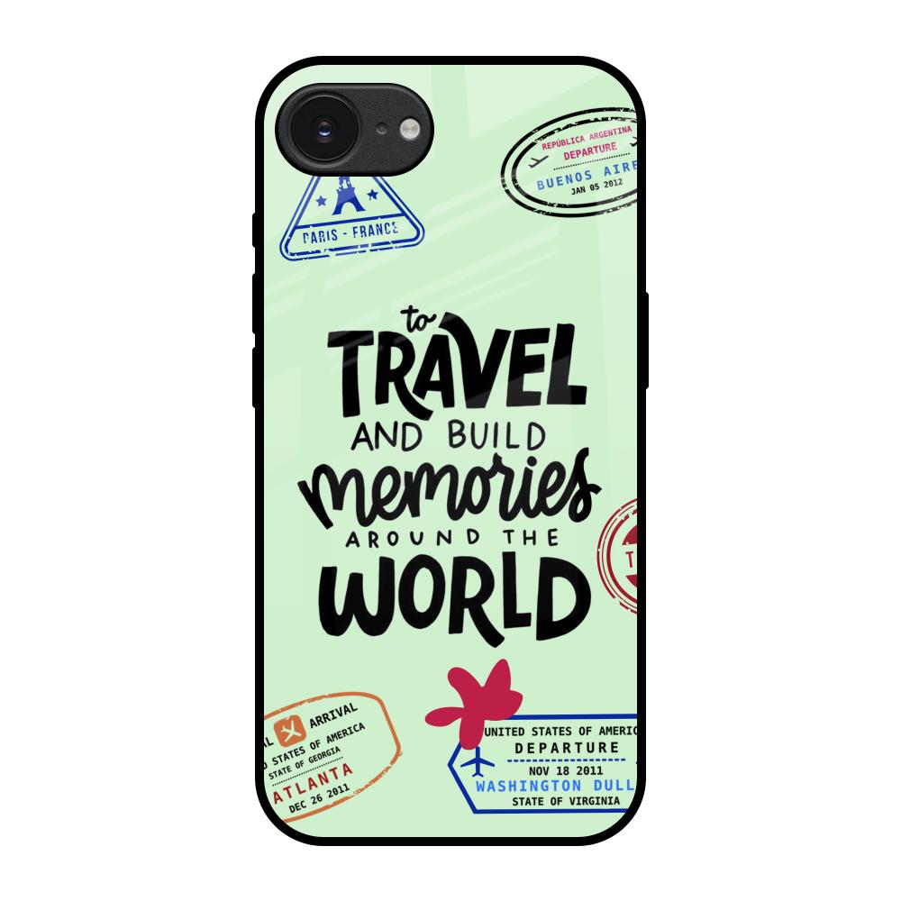 Travel Stamps Apple iPhone 17e Glass Back Cover Online