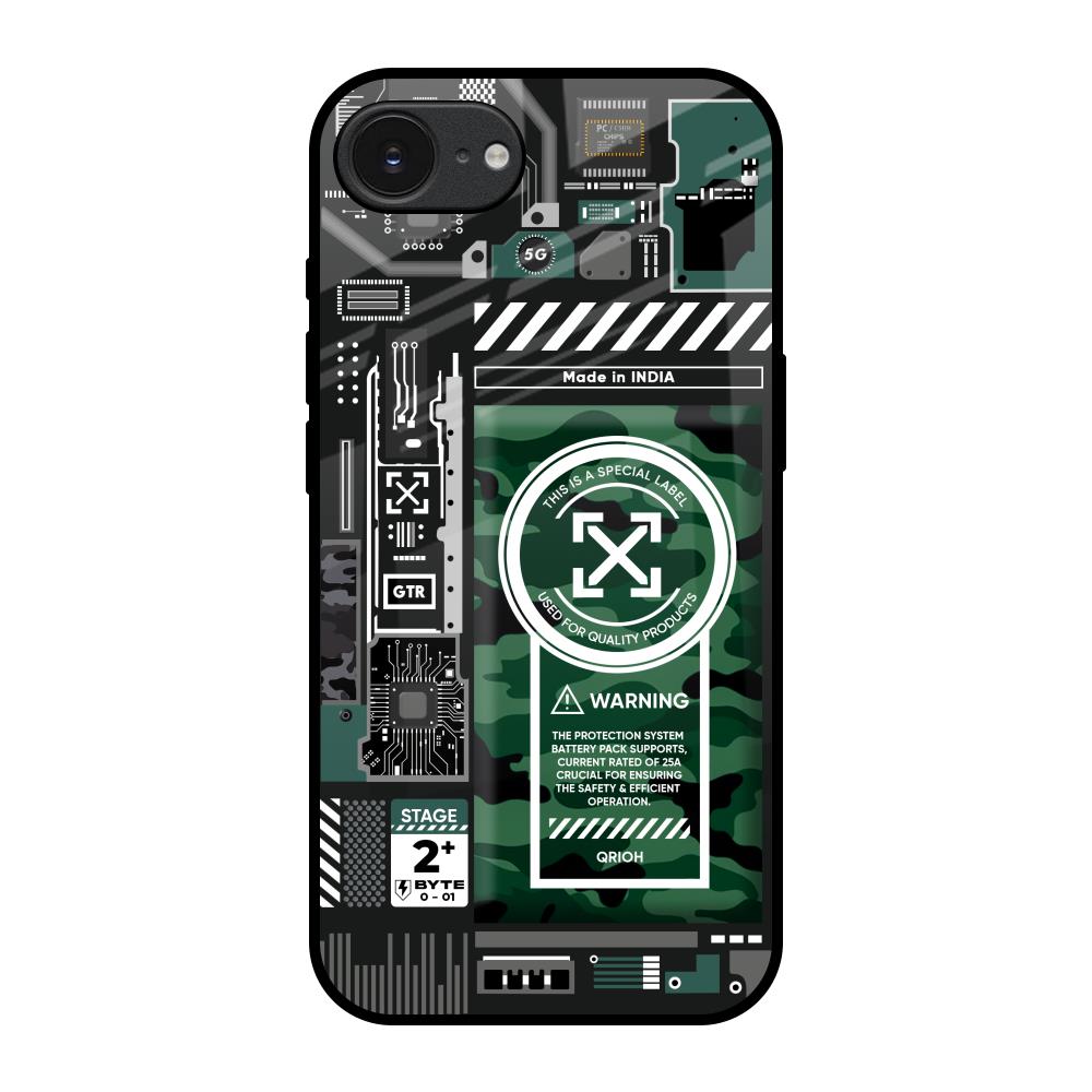 Green Camo Circuit Apple iPhone 17e Glass Back Cover Online