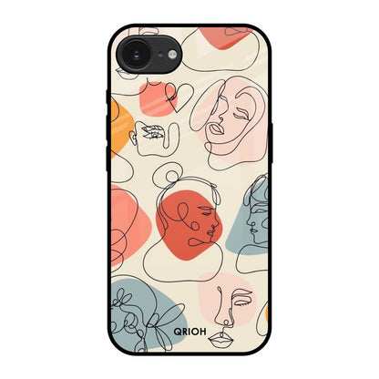 Abstract Faces Apple iPhone 17e Glass Back Cover Online