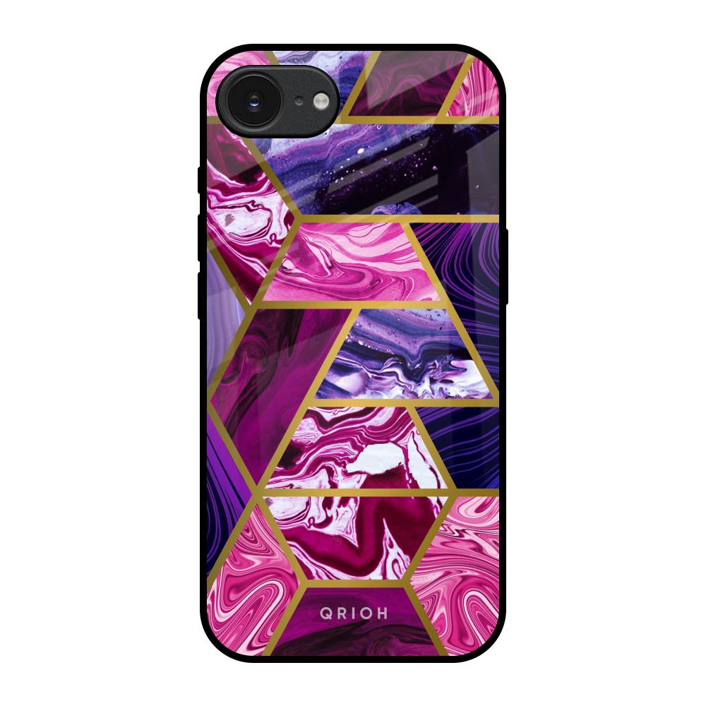 Electroplated Geometric Marble Apple iPhone 17e Glass Back Cover Online