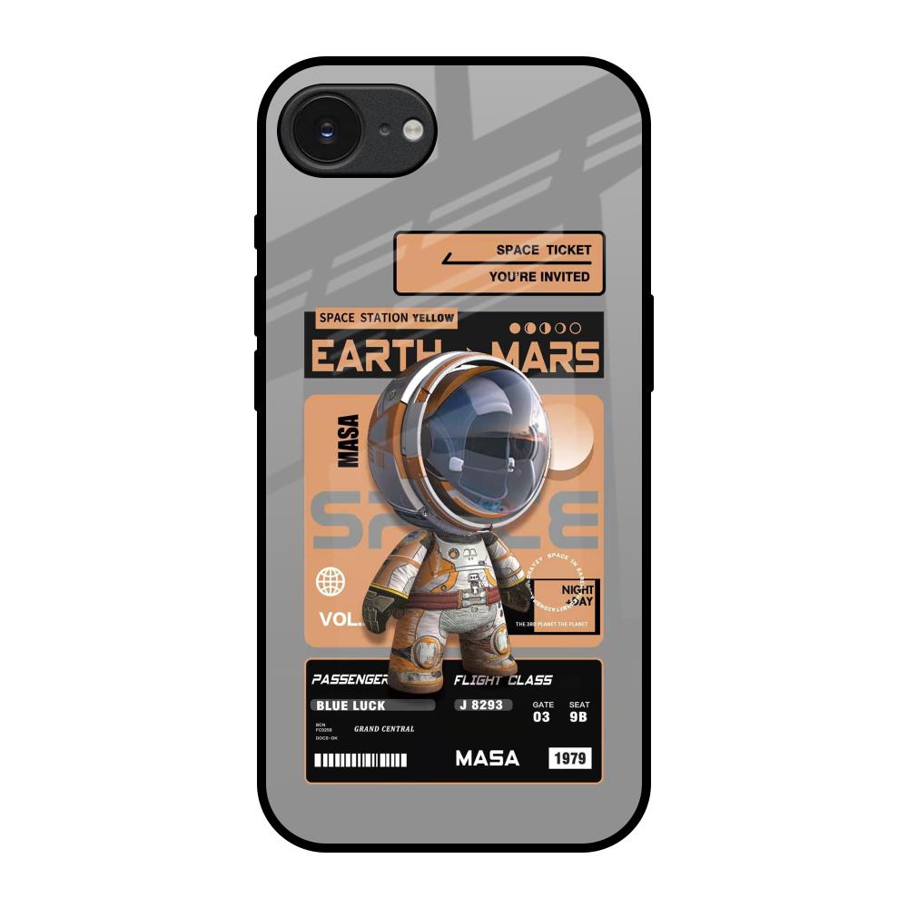 Space Ticket Apple iPhone 17e Glass Back Cover Online