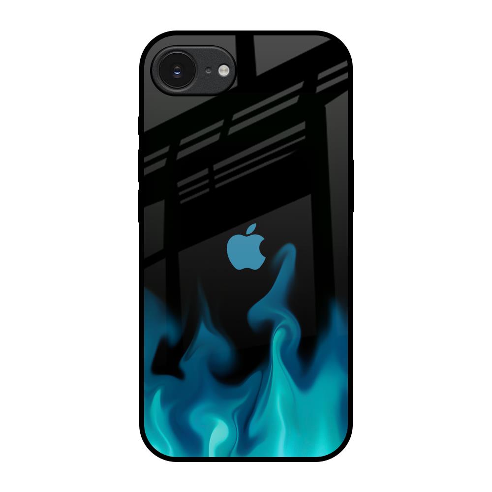 Teal Flames Apple iPhone 17e Glass Back Cover Online