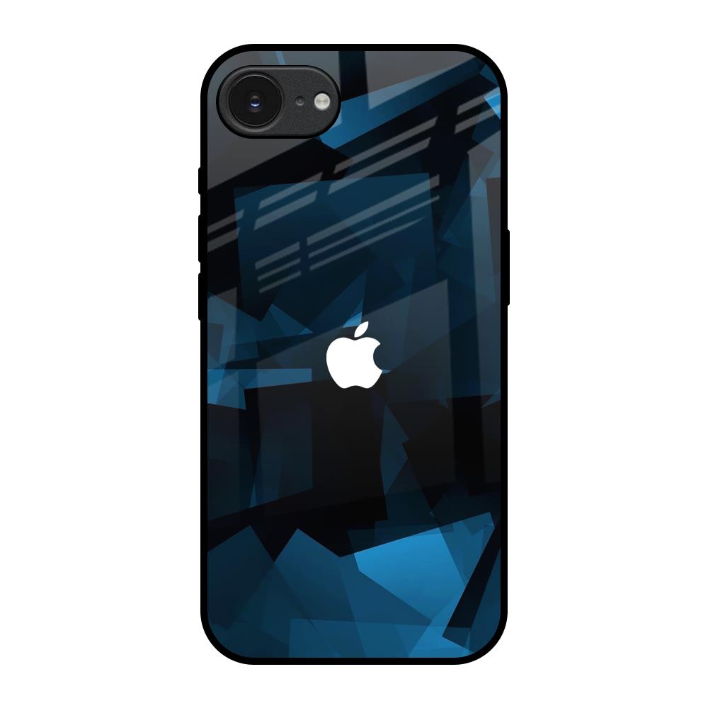 Polygonal Blue Box Apple iPhone 17e Glass Back Cover Online