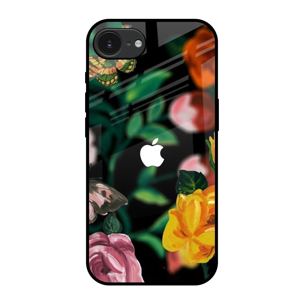 Flowers & Butterfly Apple iPhone 17e Glass Back Cover Online