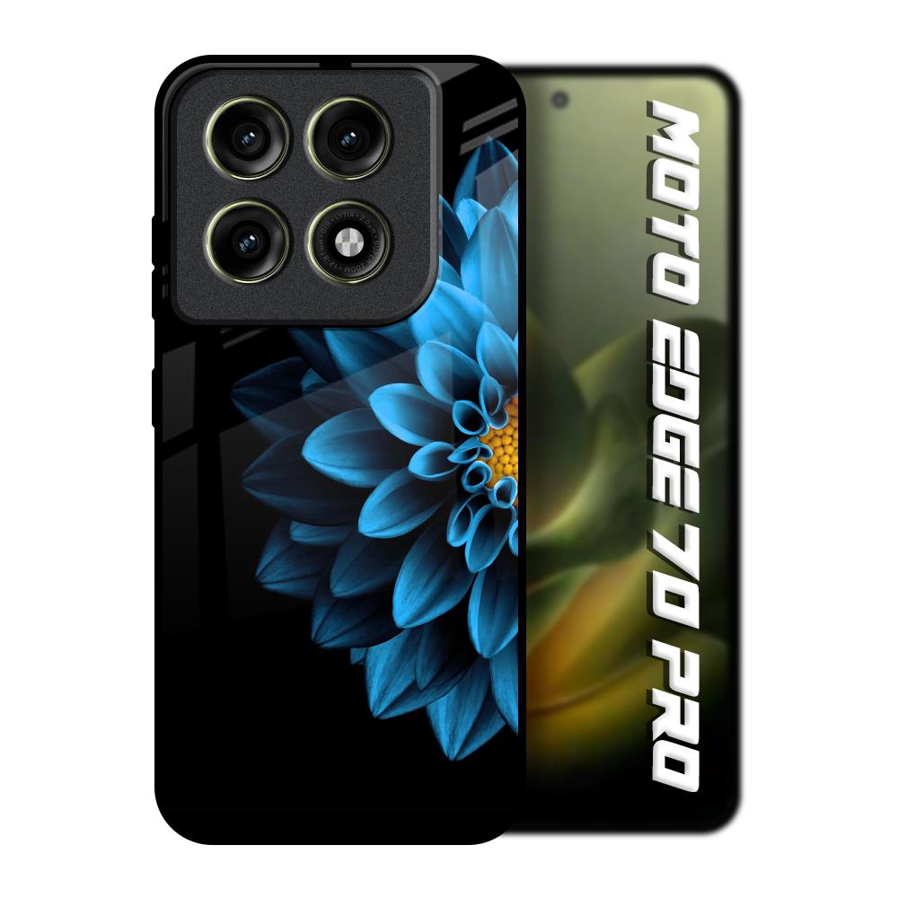 Half Blue Flower Motorola Edge 70 Pro 5G Glass Back Cover Online