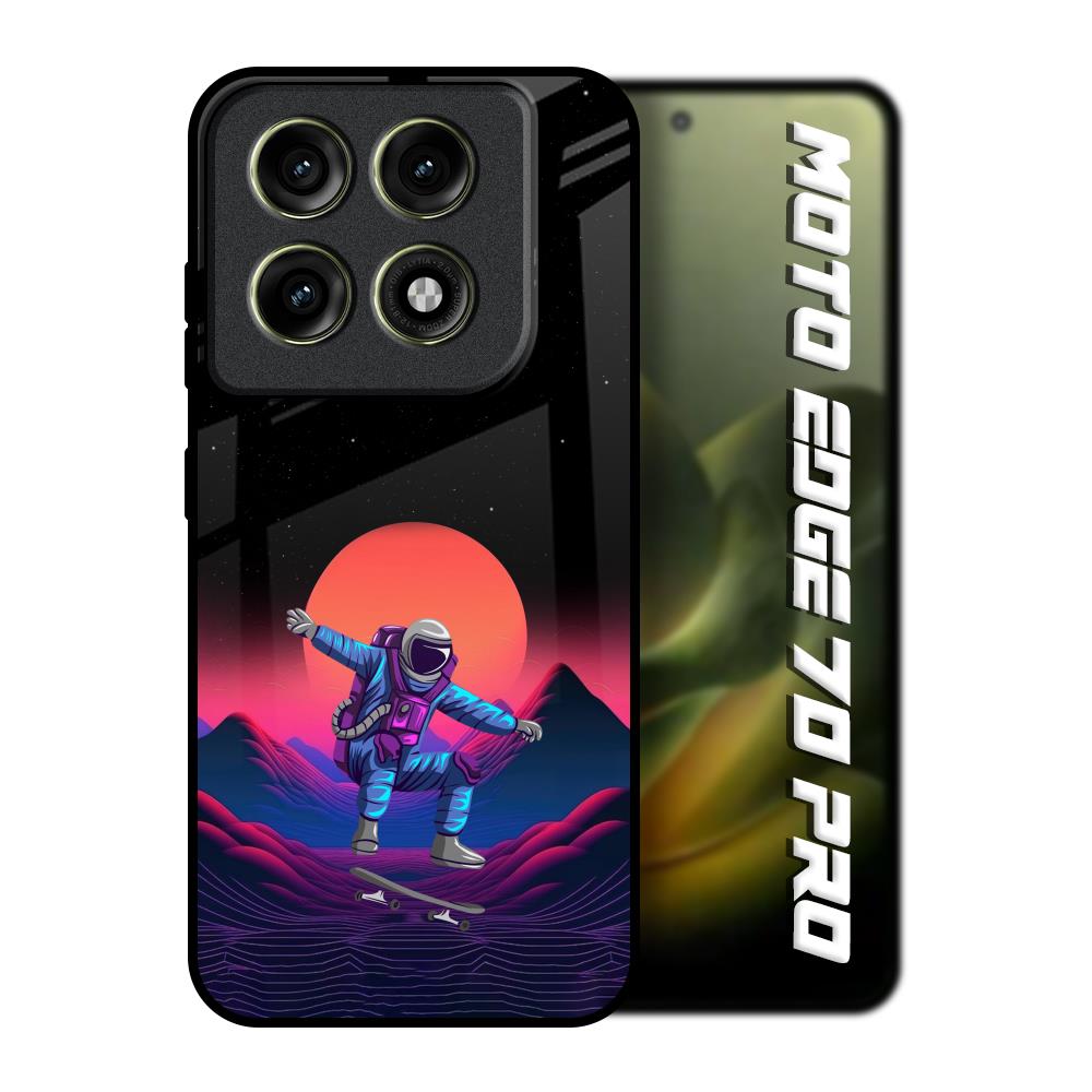 Retro Astronaut Motorola Edge 70 Pro 5G Glass Back Cover Online
