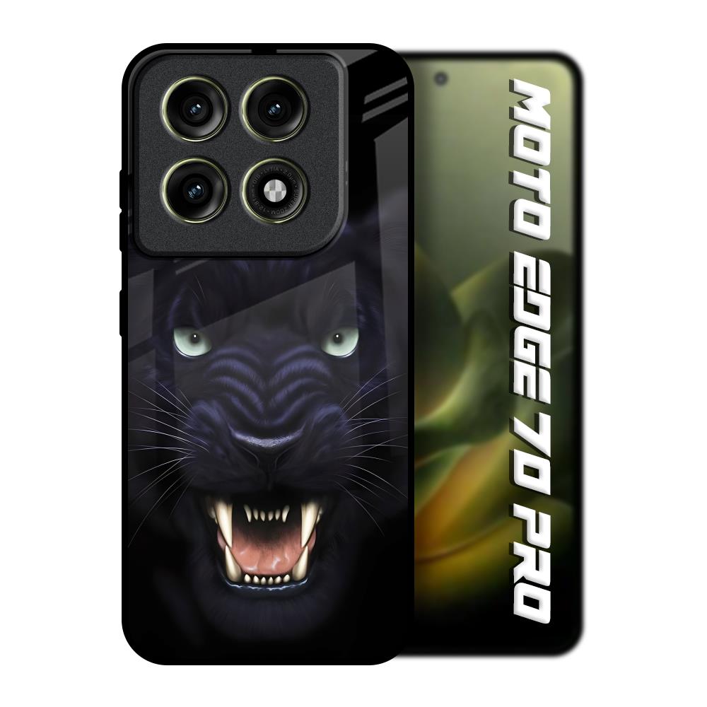 Angry Black Tiger Motorola Edge 70 Pro 5G Glass Back Cover Online