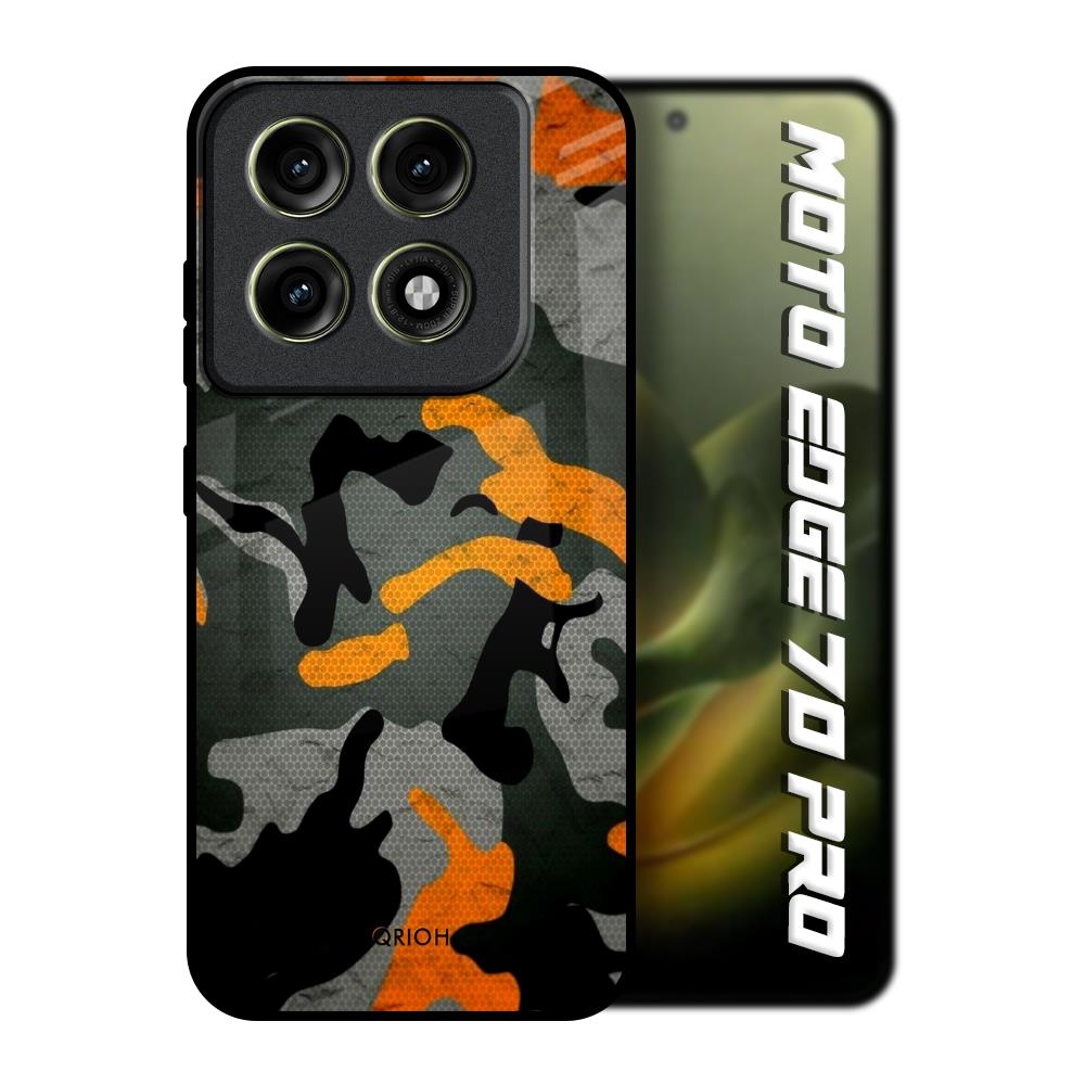 Camouflage Orange Motorola Edge 70 Pro 5G Glass Back Cover Online