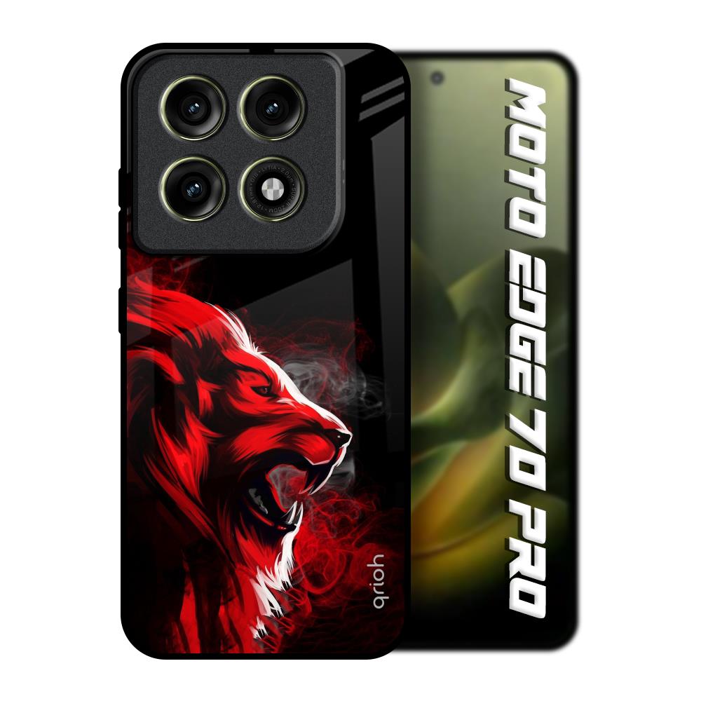 Red Angry Lion Motorola Edge 70 Pro 5G Glass Back Cover Online
