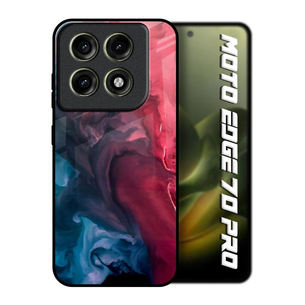Blue & Red Smoke Motorola Edge 70 Pro 5G Glass Back Cover Online