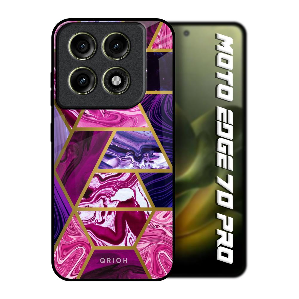 Electroplated Geometric Marble Motorola Edge 70 Pro 5G Glass Back Cover Online