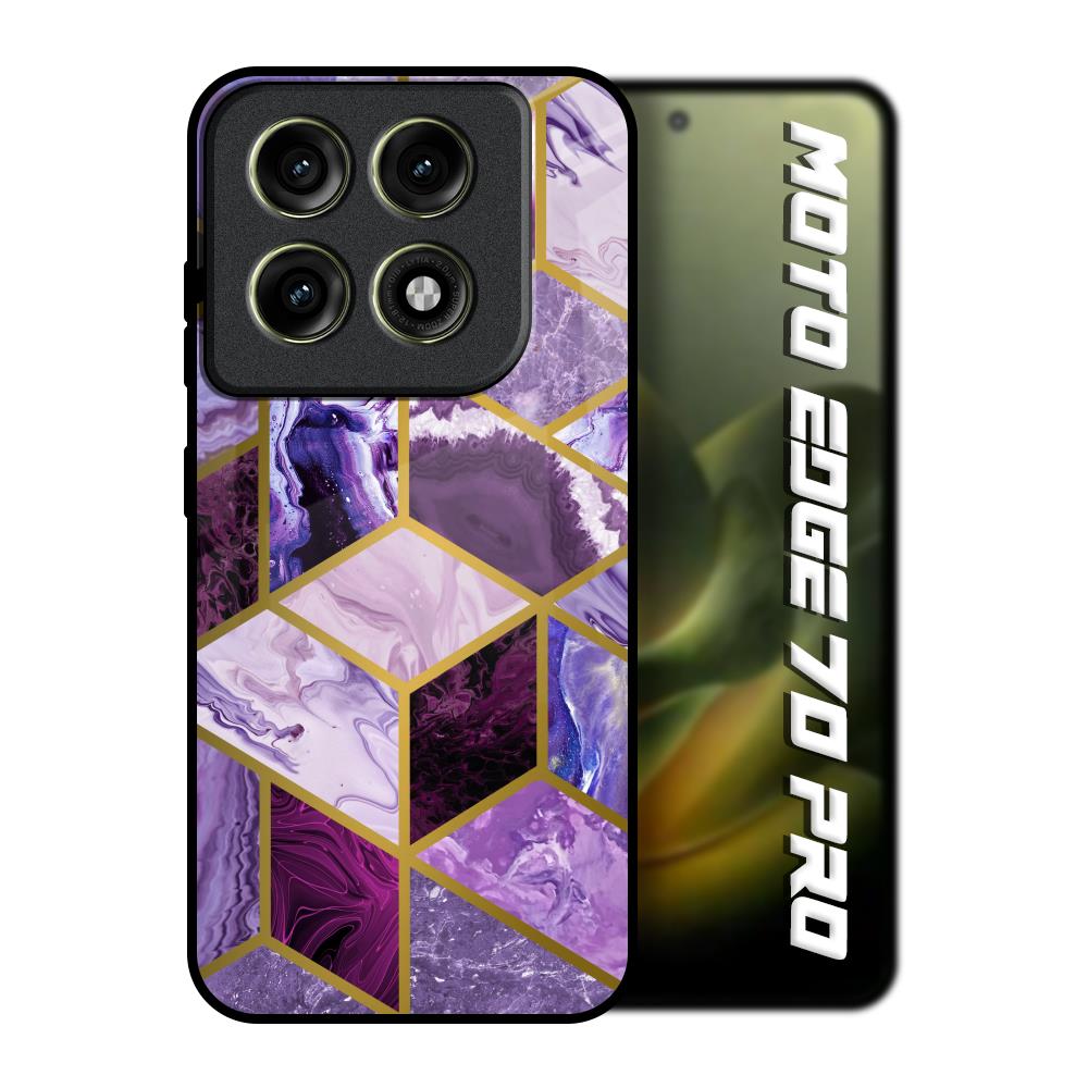 Purple Rhombus Marble Motorola Edge 70 Pro 5G Glass Back Cover Online