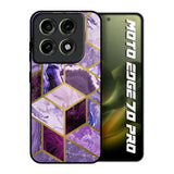 Purple Rhombus Marble Motorola Edge 70 Pro 5G Glass Back Cover Online