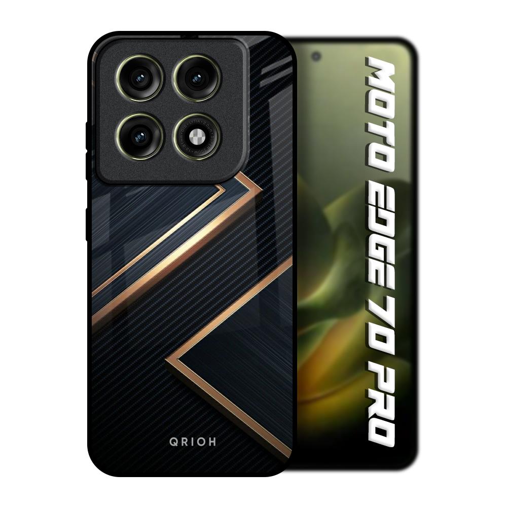 Sleek Golden & Navy Motorola Edge 70 Pro 5G Glass Back Cover Online