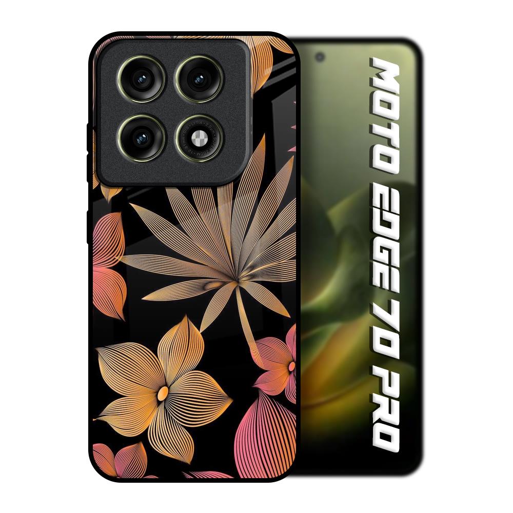 Lines Pattern Flowers Motorola Edge 70 Pro 5G Glass Back Cover Online