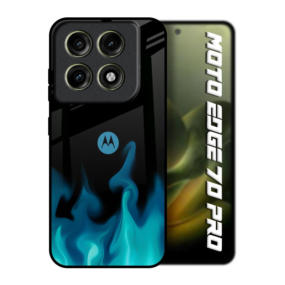 Teal Flames Motorola Edge 70 Pro 5G Glass Back Cover Online