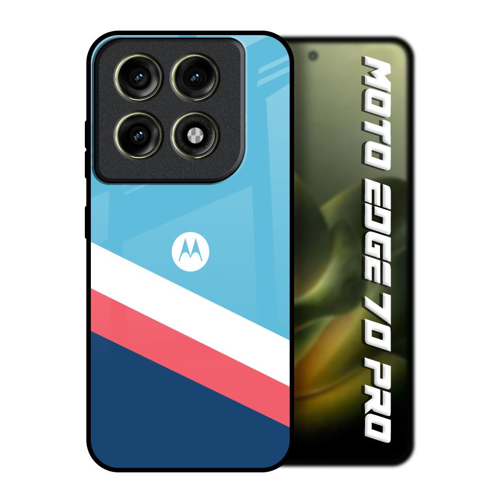 Pink & White Stripes Motorola Edge 70 Pro 5G Glass Back Cover Online