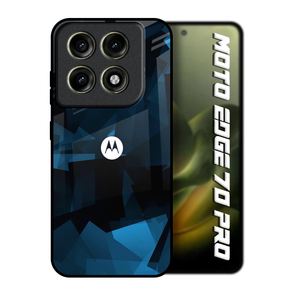 Polygonal Blue Box Motorola Edge 70 Pro 5G Glass Back Cover Online