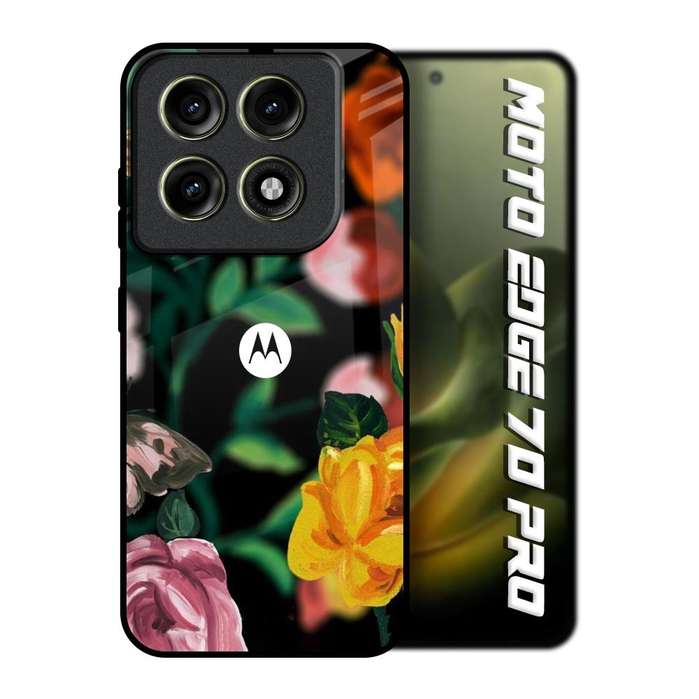 Flowers & Butterfly Motorola Edge 70 Pro 5G Glass Back Cover Online