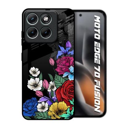 Rose Flower Bunch Art Motorola Edge 70 Fusion 5G Glass Back Cover Online