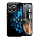 Half Blue Flower Motorola Edge 70 Fusion 5G Glass Back Cover Online