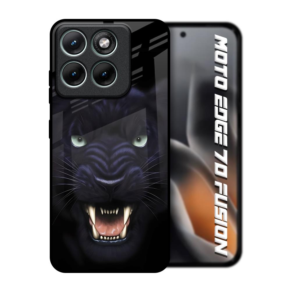 Angry Black Tiger Motorola Edge 70 Fusion 5G Glass Back Cover Online