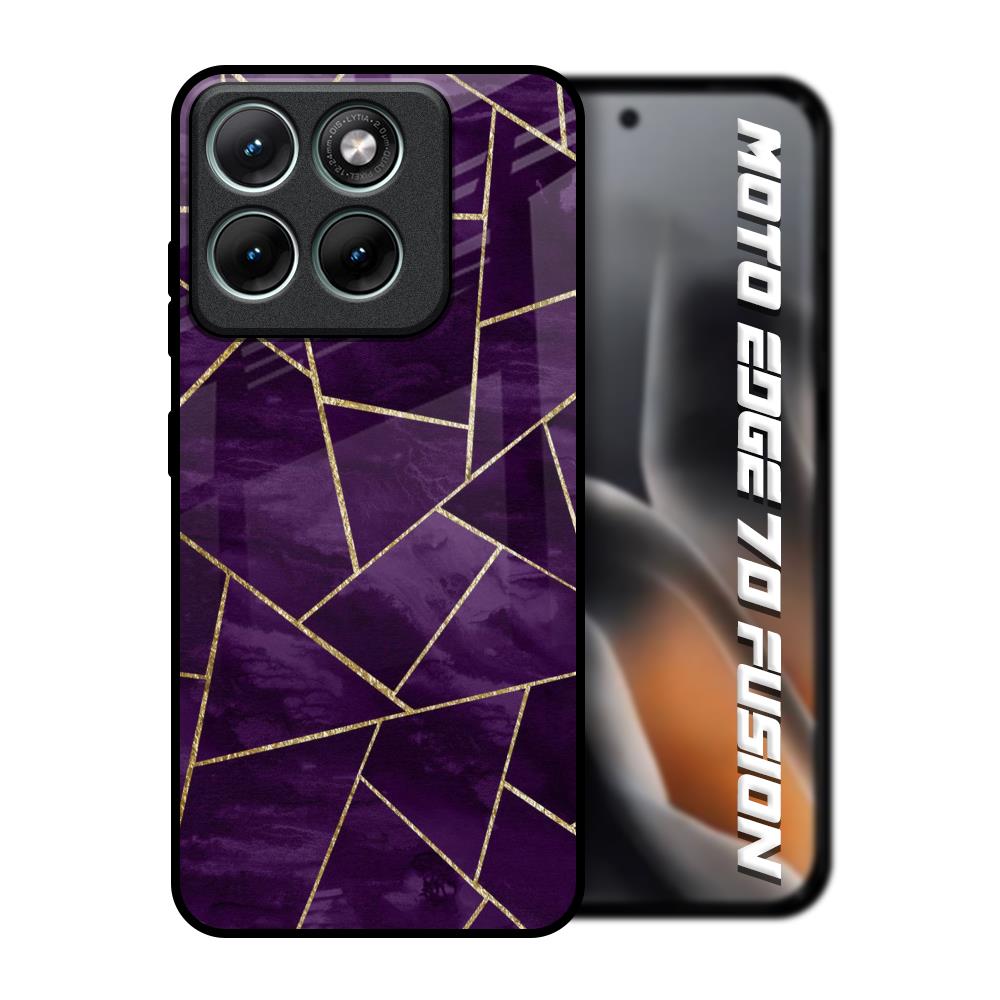 Geometric Purple Motorola Edge 70 Fusion 5G Glass Back Cover Online