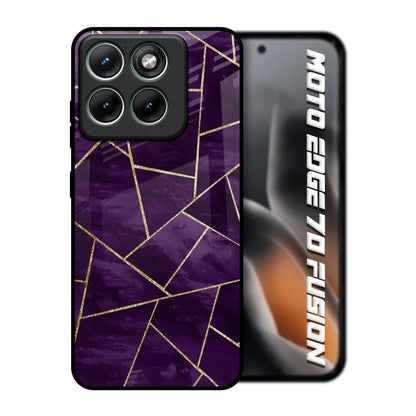 Geometric Purple Motorola Edge 70 Fusion 5G Glass Back Cover Online