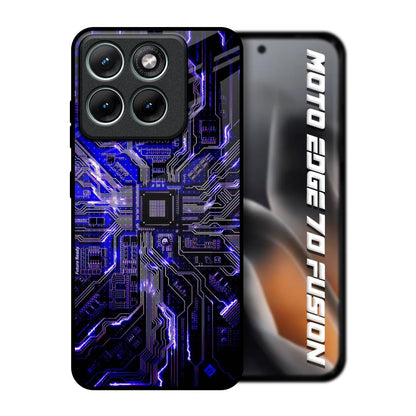 Techno Color Pattern Motorola Edge 70 Fusion 5G Glass Back Cover Online