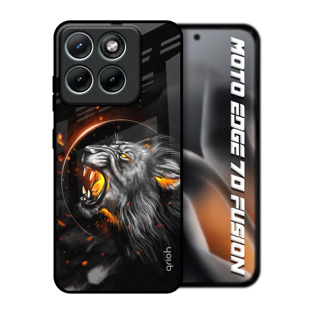 Aggressive Lion Motorola Edge 70 Fusion 5G Glass Back Cover Online