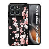 Black Cherry Blossom Motorola Edge 70 Fusion 5G Glass Back Cover Online