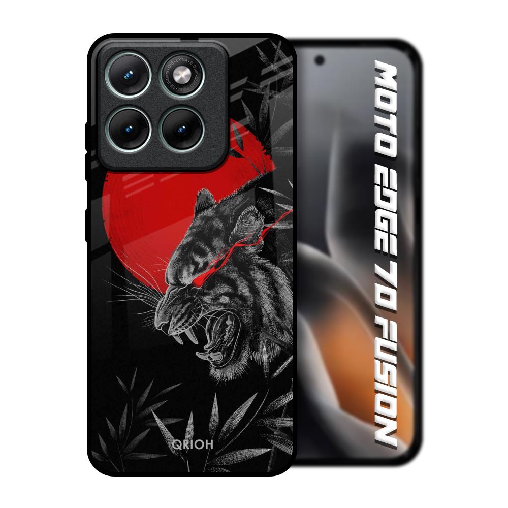 Red Moon Tiger Motorola Edge 70 Fusion 5G Glass Back Cover Online